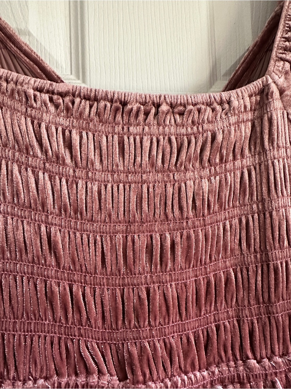 Gigio Mauve Velvet Smocked Midi Dress - Picture 6 of 8